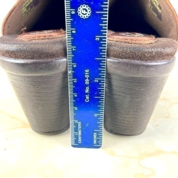 Earth Origins Mules Women Size 9 Brown Burnished Leather Open Back Slip On Shoes - Picture 8 of 11